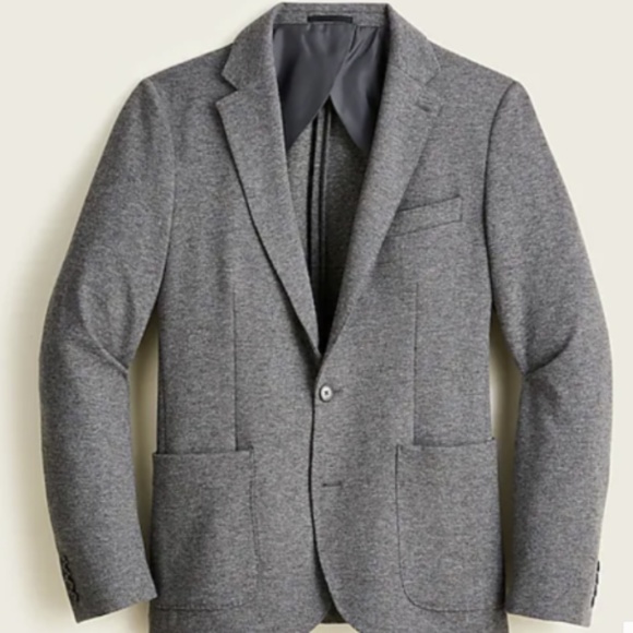 (X-Large) NWT J. Crew Grey Slim-Fit Knit Blazer Wool-Blend